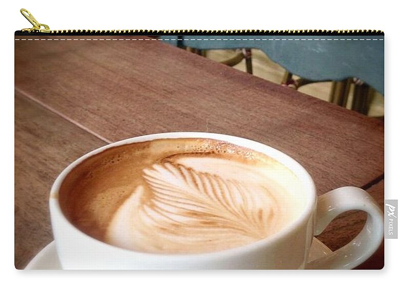 Latte Zip Pouch featuring the photograph Good Morning Latte by Susan Garren