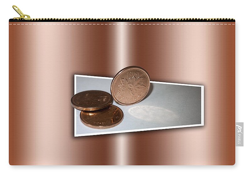 Canadian Penny Zip Pouch featuring the photograph Goodbye Canadian Penny by Pennie McCracken