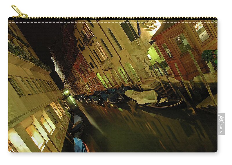 Italy Zip Pouch featuring the photograph Goodnight Gondola by George Buxbaum