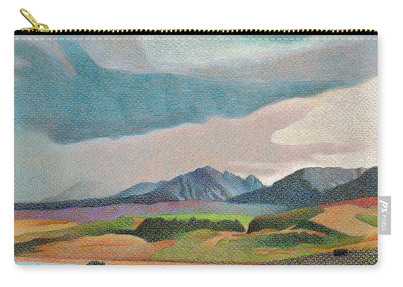 Art Zip Pouch featuring the drawing Gore Range Thunderstorm by Dan Miller