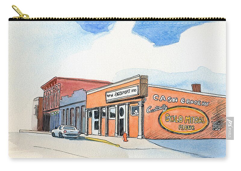 Gosport Indiana. Zip Pouch featuring the painting Gosport Indiana 1 by Katherine Miller