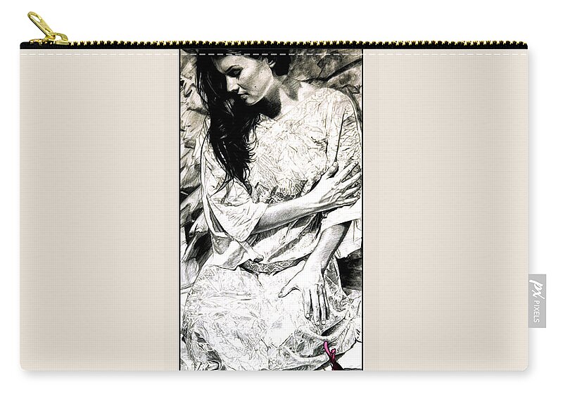 Whelan Art Zip Pouch featuring the drawing Grace by Patrick Whelan