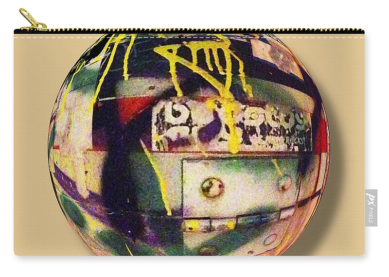 Circle Zip Pouch featuring the painting Graffiti Orb 2 by Tony Rubino
