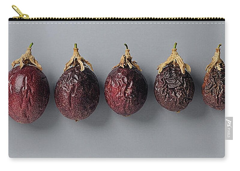 Panoramic Zip Pouch featuring the photograph Granadillapassion Fruit - Ageing by David Malan