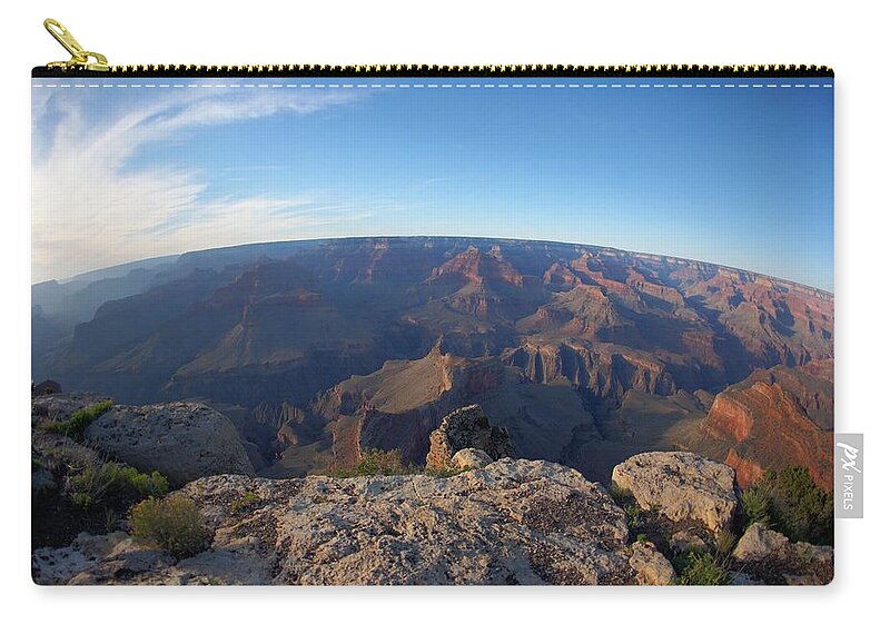 Tranquility Zip Pouch featuring the photograph Grand Canyon Fisheye by Photos Of Landscapes And Other Destinations Around The World