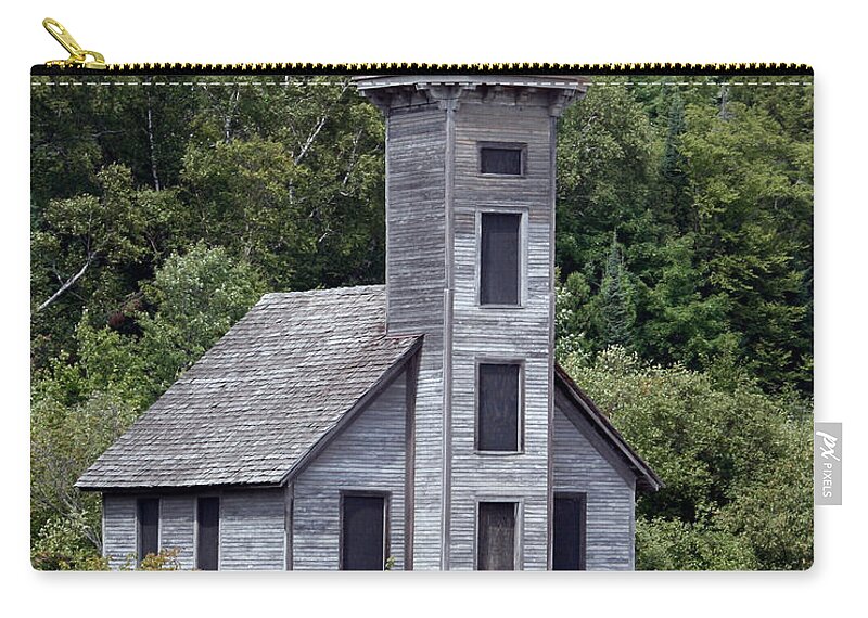 Grand Zip Pouch featuring the photograph Grand Island East Channel Lighthouse by George Jones