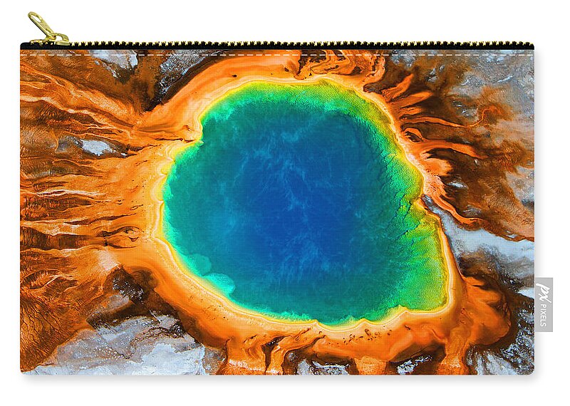 North America Zip Pouch featuring the photograph Grand Prismatic Saturated by Max Waugh