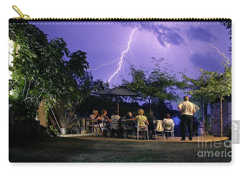 Lightning Zip Pouch featuring the photograph Grand Theatre of Nature by Casper Cammeraat