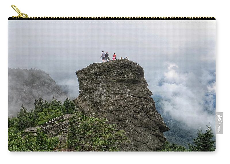 Hike Zip Pouch featuring the photograph Grandfather Mountain Hikers by Chris Berrier
