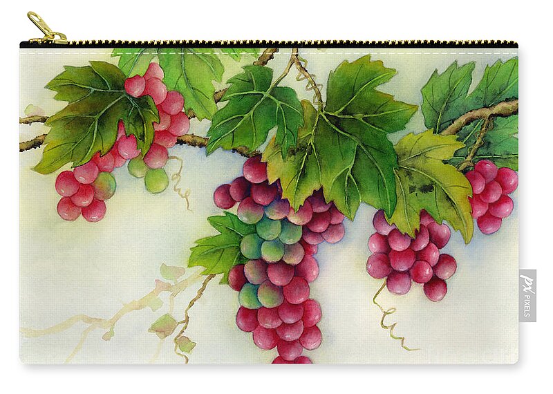 Grapes Zip Pouch featuring the painting Grapes by Hailey E Herrera