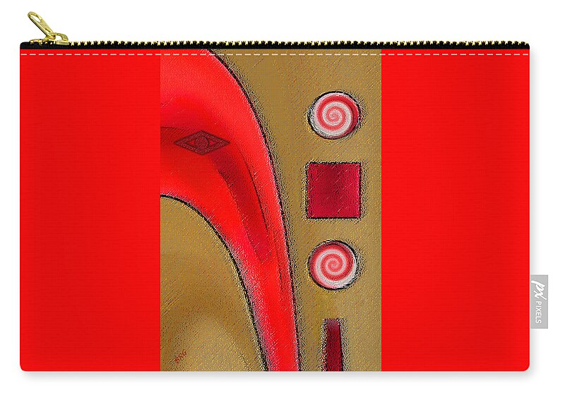 Abstract Elephant Zip Pouch featuring the digital art Gravity Circus by Ben and Raisa Gertsberg