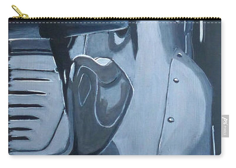 Porsche Zip Pouch featuring the painting Gray Porsche by Richard Le Page
