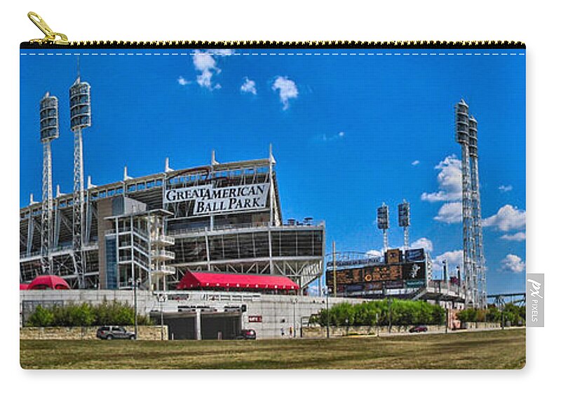 Cincinnati Zip Pouch featuring the photograph Great American Ball Park by C H Apperson