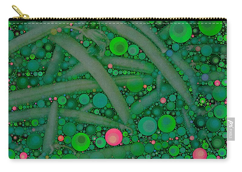 Circles Carry-all Pouch featuring the digital art Green Beans by Dorian Hill