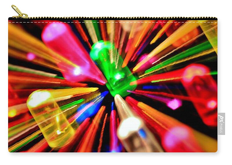 Lite Brite Zip Pouch featuring the photograph Green Flux by Benjamin Yeager