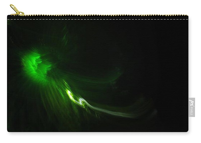 Green Zip Pouch featuring the photograph Little Green Stranger by Ingrid Van Amsterdam