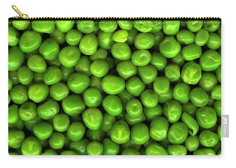 Heap Zip Pouch featuring the photograph Green Peas, Close Up by Thomas J Peterson