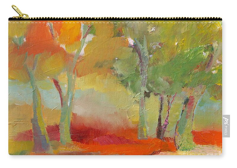 Landscape Zip Pouch featuring the painting Green Trees by Michelle Abrams