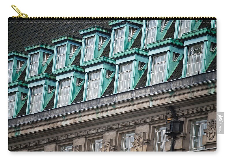 Angle Zip Pouch featuring the photograph Green Windows by Christi Kraft