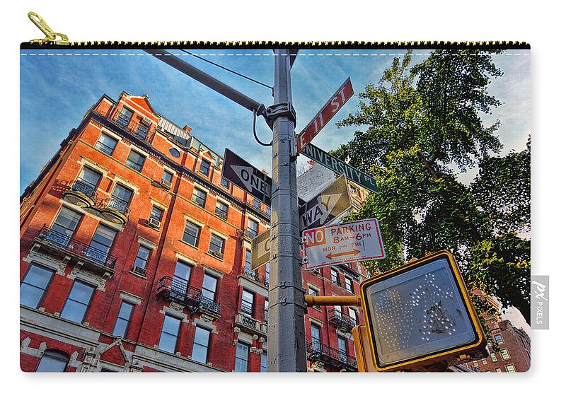'greenwich Village Zip Pouch featuring the photograph Greenwich Village Corner by Jeffrey Friedkin