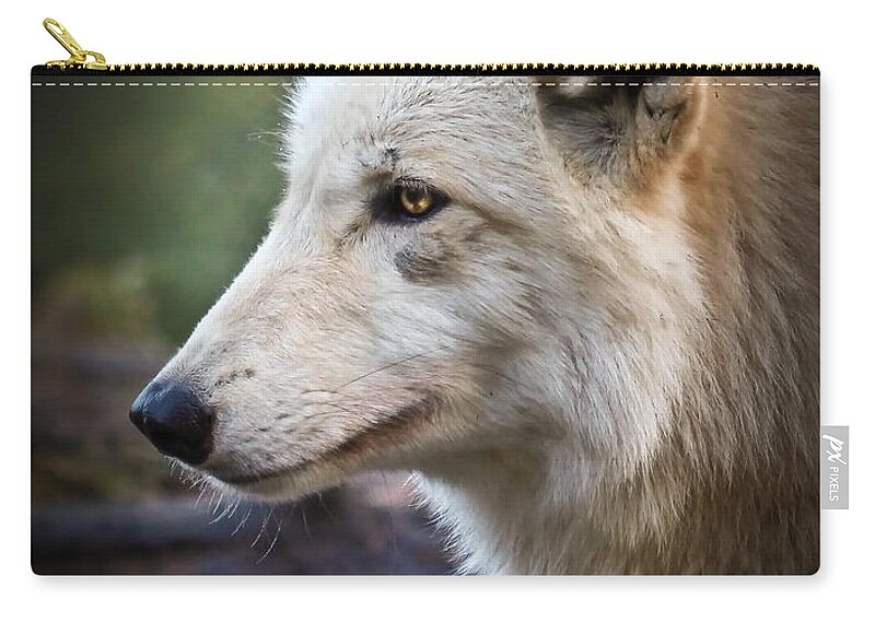 Wolves Zip Pouch featuring the photograph Grey Wolf by Athena Mckinzie