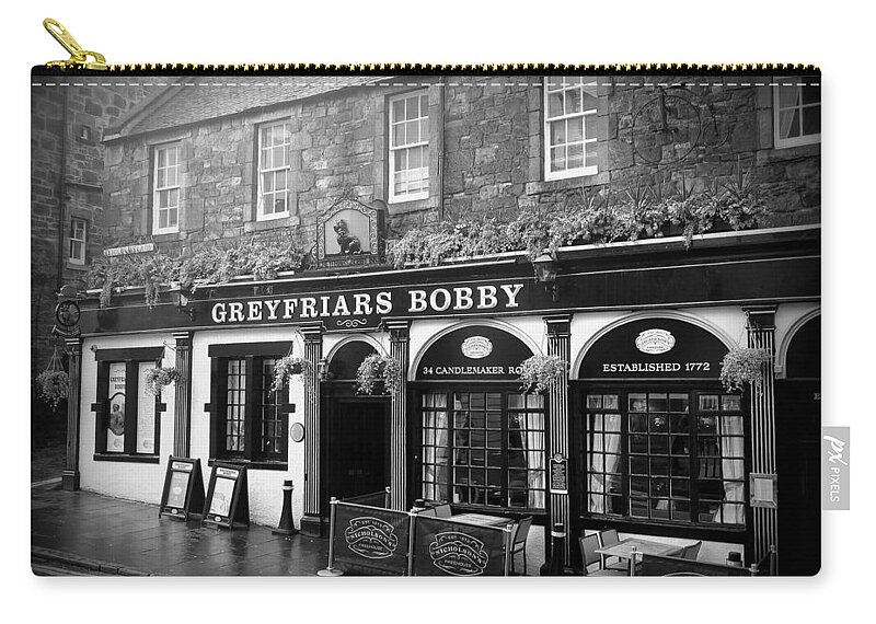 Greyfriars Bobby Zip Pouch featuring the photograph Greyfriars Bobby In Edinburgh Scotland by Rick Rosenshein