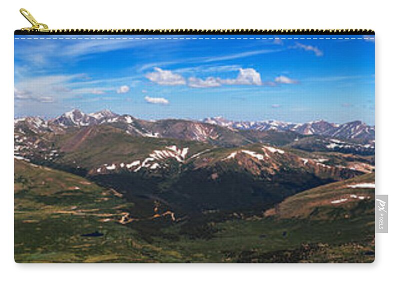 14'ers Zip Pouch featuring the photograph Greys and Torreys Pano by Darren White