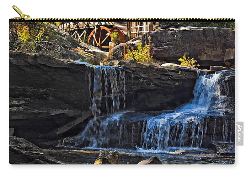 Gristmill Zip Pouch featuring the photograph Grist Mill in Babcock State Park West Virginia by Kathleen K Parker