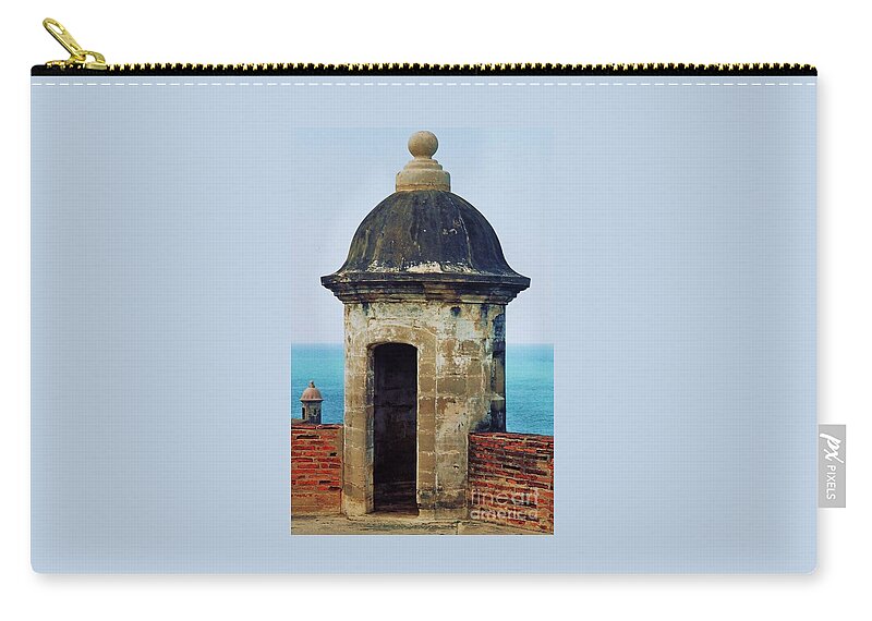 El Morro Zip Pouch featuring the photograph Guard Tower, El Morro, Puerto Rico by Marcus Dagan