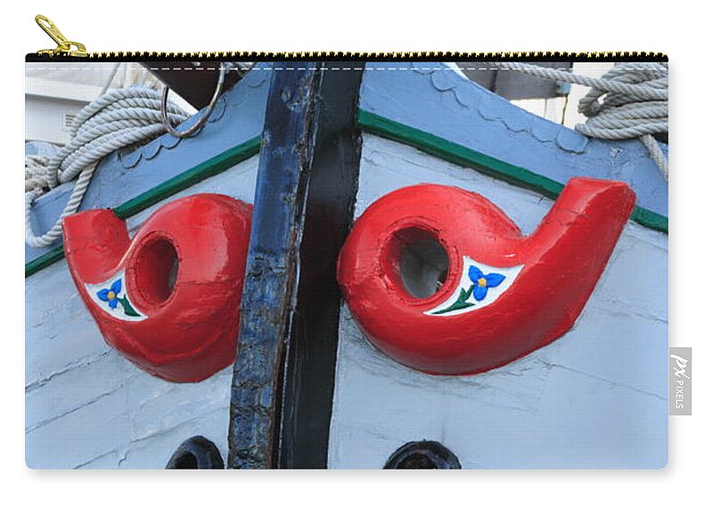 Boat Zip Pouch featuring the photograph Guarding eyes by Ulrich Kunst And Bettina Scheidulin