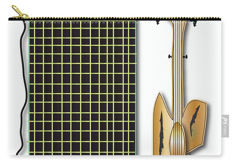 Music Zip Pouch featuring the digital art Guitar and Amp by Marvin Blaine