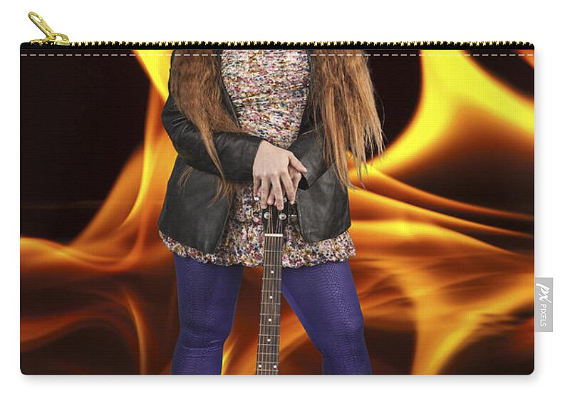 Guitar Zip Pouch featuring the photograph Guitar Player 1102.02 by M K Miller