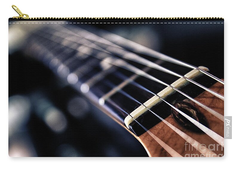 Abstract Zip Pouch featuring the photograph Guitar Strings by Stelios Kleanthous