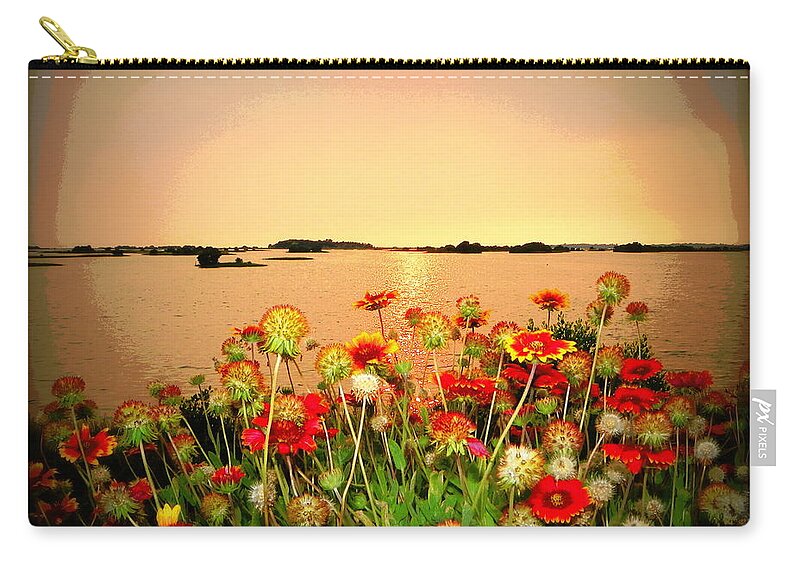 Flowers Zip Pouch featuring the photograph Gulf Side Flowers 3 by Sheri McLeroy