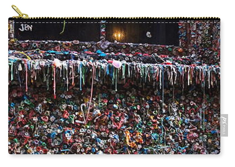 Photography Zip Pouch featuring the photograph Gum Wall Panorama by Sean Griffin
