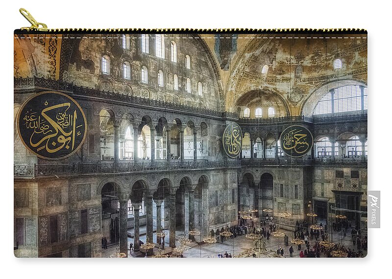 Architecture Zip Pouch featuring the photograph Hagia Sophia Interior by Joan Carroll