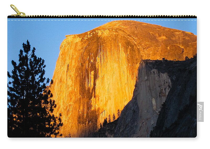 Yosemite Zip Pouch featuring the photograph Half Dome Yosemite at Sunset by Shane Kelly