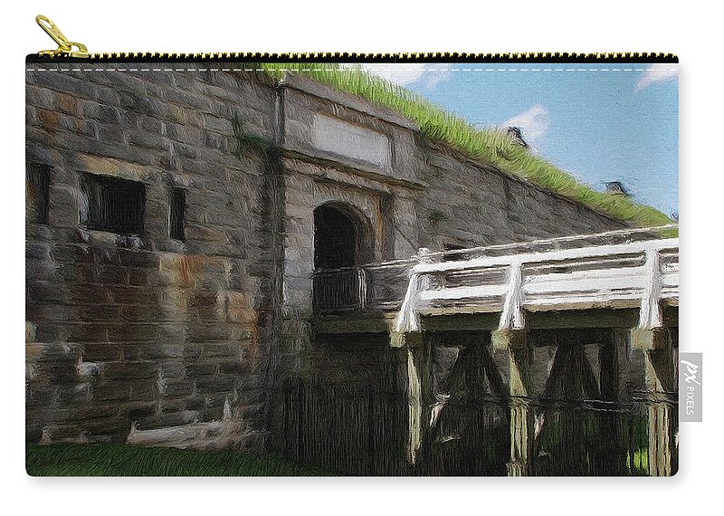 Canadian Zip Pouch featuring the painting Halifax Citadel by Jeffrey Kolker