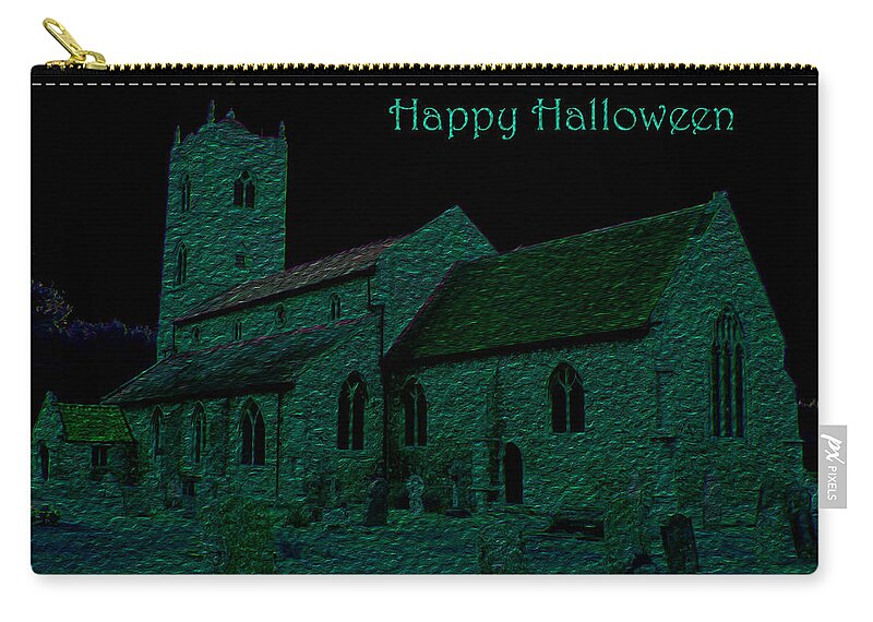 Halloween Zip Pouch featuring the photograph Halloween Churchyard by Stephanie Grant