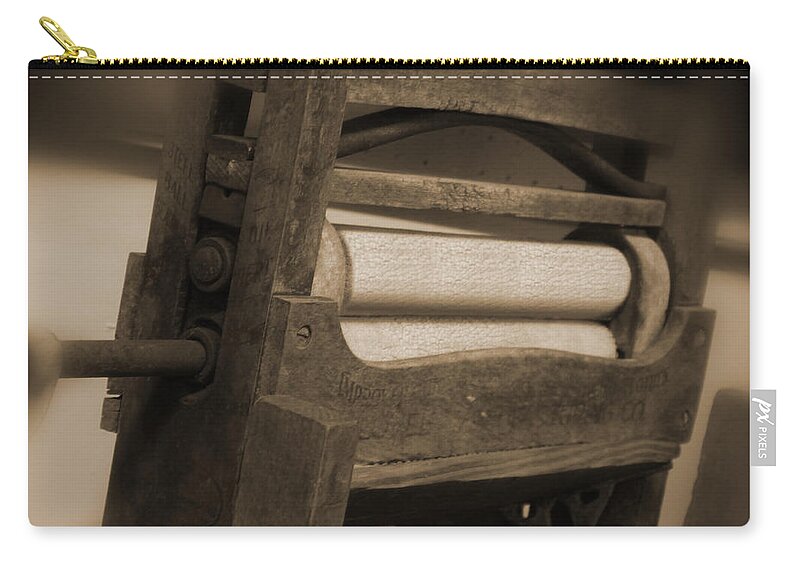 Vintage Wringer Zip Pouch featuring the photograph Hand Clothes Wringer by Mike McGlothlen
