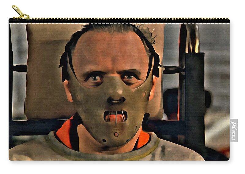Silence Of The Lambs Carry-all Pouch featuring the painting Hannibal Lecter by Florian Rodarte