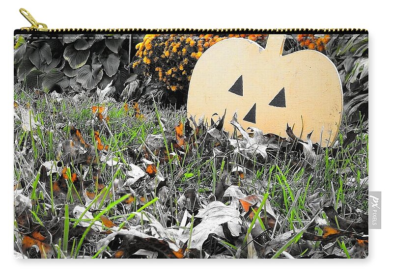 Fall Zip Pouch featuring the photograph Happy Halloween by Photographic Arts And Design Studio