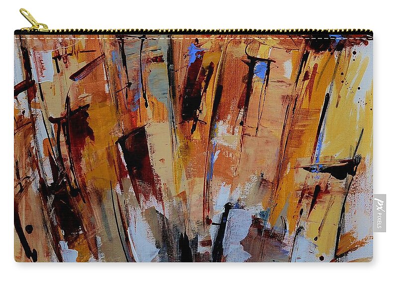 House Zip Pouch featuring the painting Happy House by Elise Palmigiani