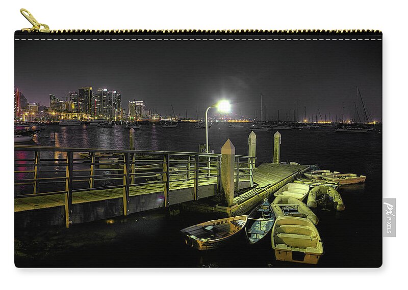 San Diego Zip Pouch featuring the photograph Harbor Dinghies by Peter Tellone