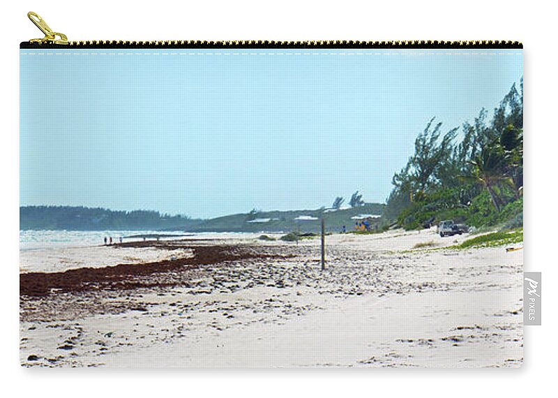 Duane Mccullough Zip Pouch featuring the photograph Harbour Island Beach Panoramic by Duane McCullough
