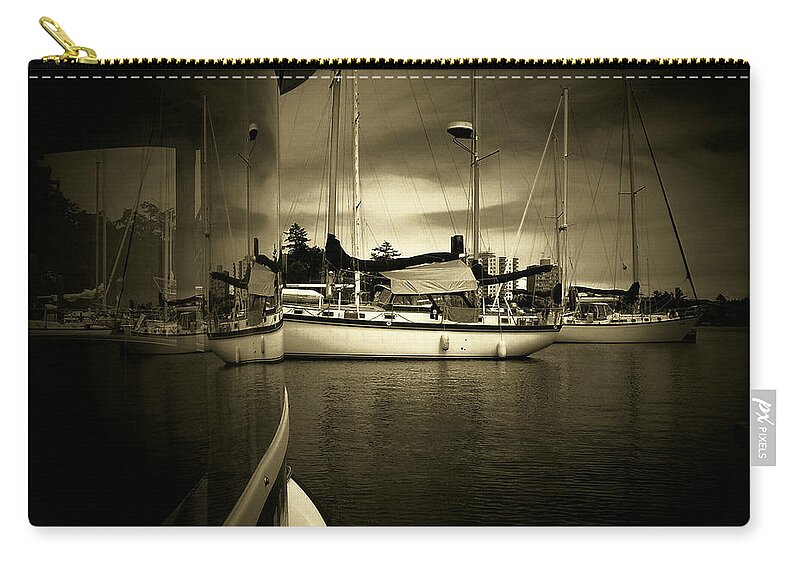 Wall Decor Zip Pouch featuring the photograph Harbour Life by Micki Findlay