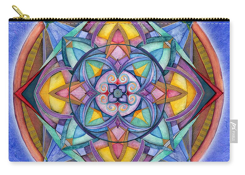 Mandala Art Zip Pouch featuring the painting Harmony Mandala by Jo Thomas Blaine