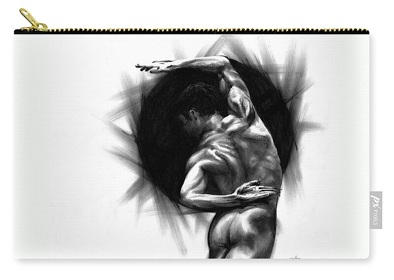 Figurative Zip Pouch featuring the drawing Harmony by Paul Davenport