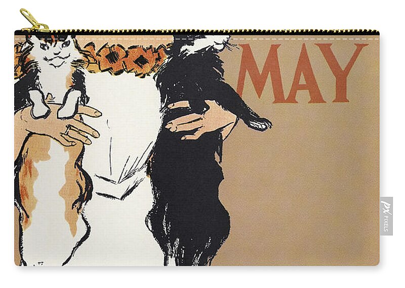 1897 Zip Pouch featuring the drawing Harper's, 1897 by Granger