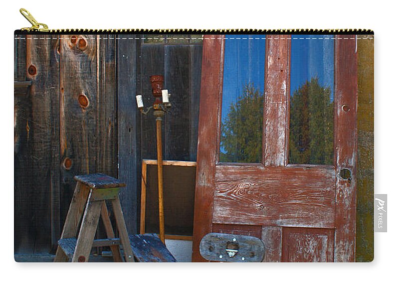 Antiques Zip Pouch featuring the photograph Have a seat by Michael Porchik